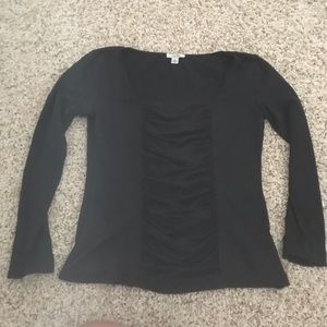 CLEAR OUT SALE - Cache Black Ruched Detail Top S